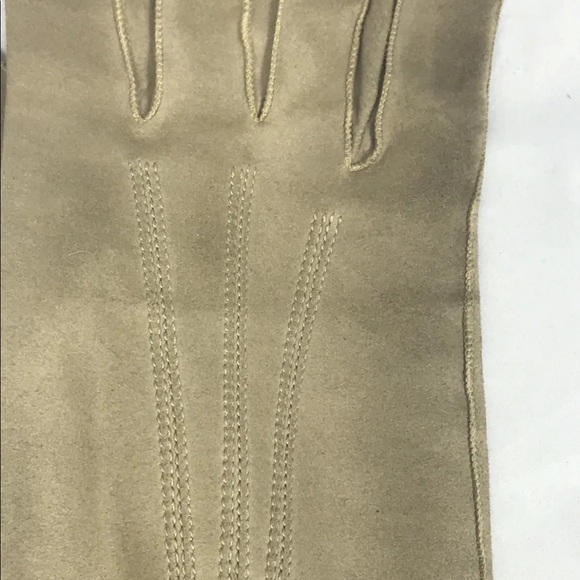 Vintage FOWNES Own Make Women Gloves Beige All Leather 54C Made In France AS IS - Picture 11 of 11